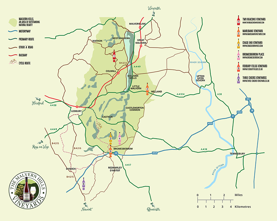 Malvern Hills Vineyards Map A3 Web