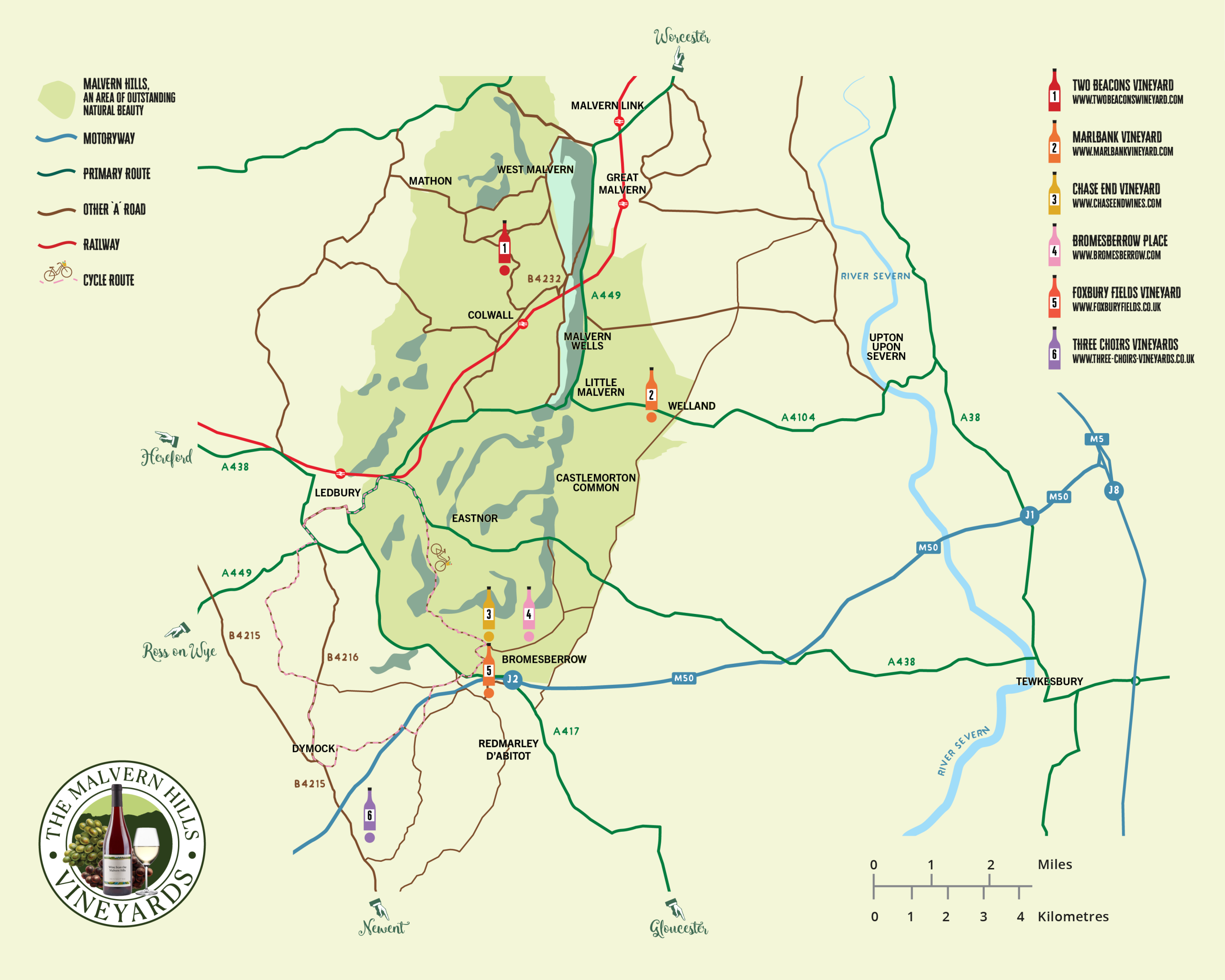 Malvern Hills Vineyards Map A3
